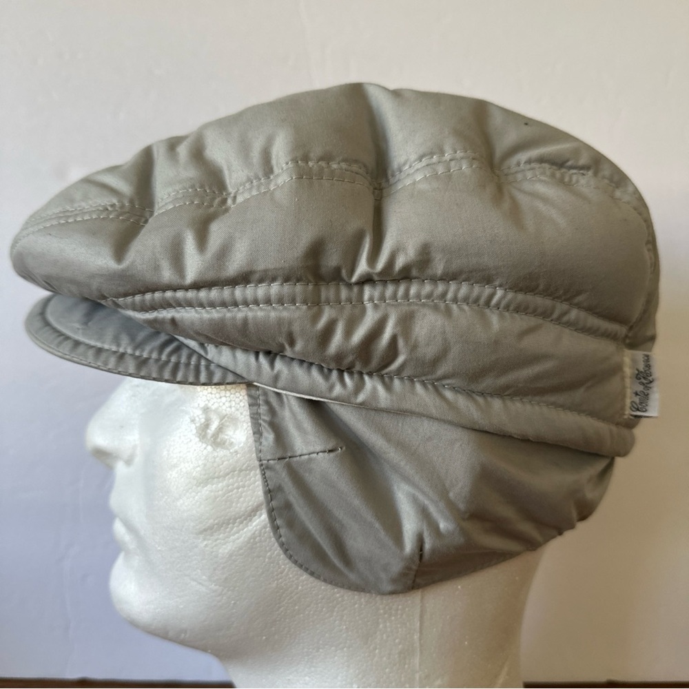 Vintage Conte of Florence Down Gray Flat Cap Mens Size 59 (L) Ear Flap Cabbie